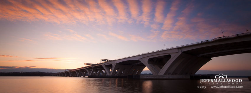 Sunrise over Potomac and Wilson Bridge
