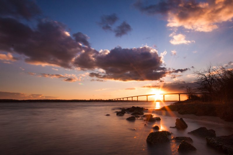 Click to view full screen - Sunset Behind the Bridge