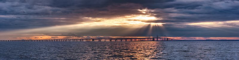 Click to view full screen - Chesapeake Bay Bridge Sunset