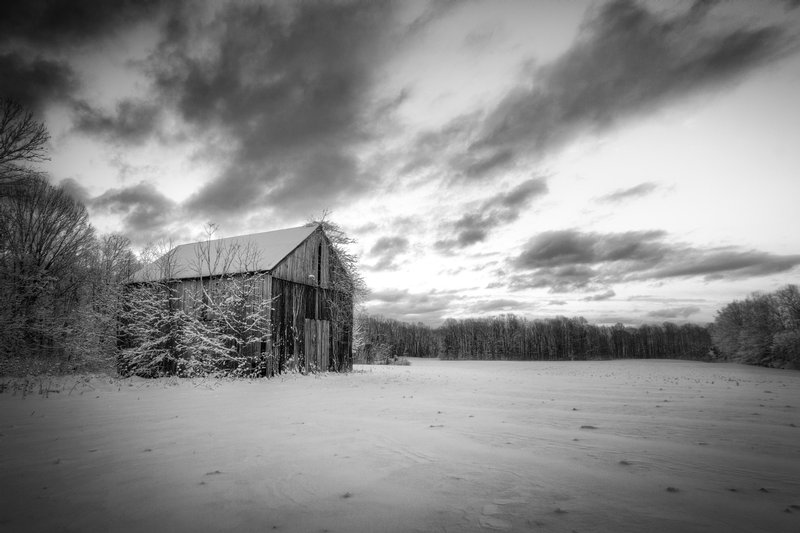Click to view full screen - Snowy Barn